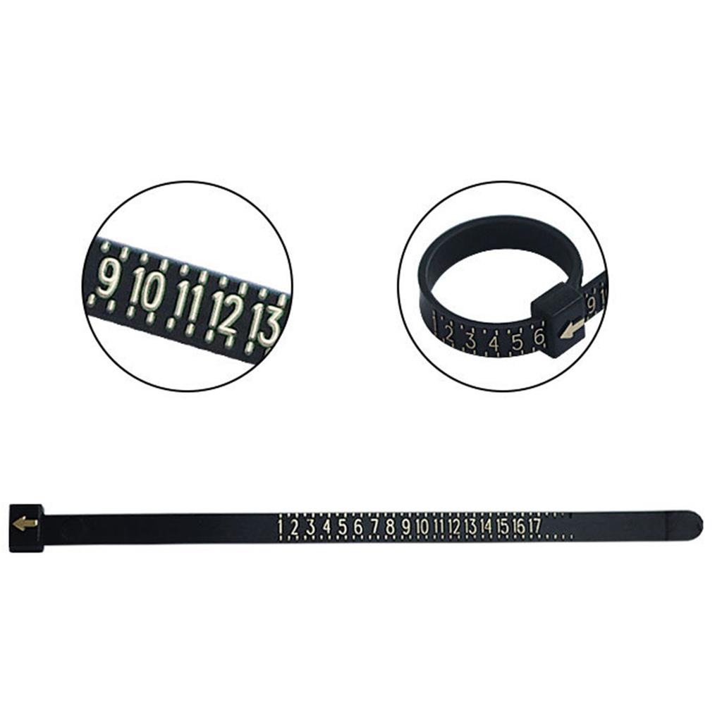 Set of 4 Finger Measurement Tools Practical Rings Sizer Measuring Scales Precise Finger Sizer Set with Cloth Sponge