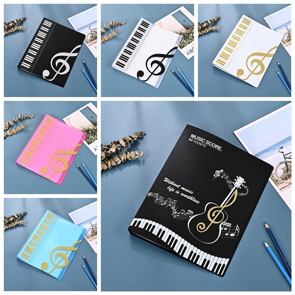 40 Pages Piano Paper Sheets Folder PP Music Score Folder High Quality Document Storage Organizer