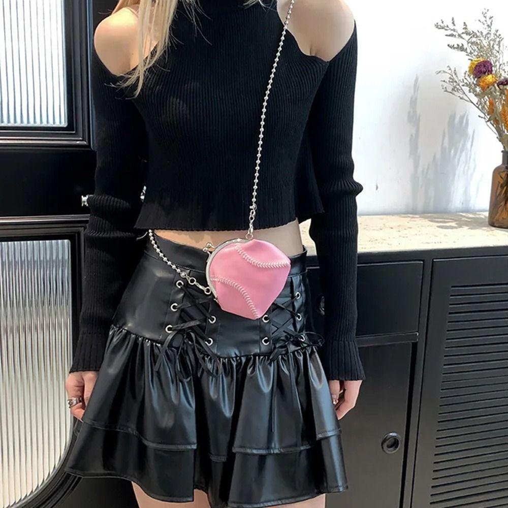 Personalized Chain Mini Shell Bag Funny Baseball Design Vintage Crossbody Purse Gift