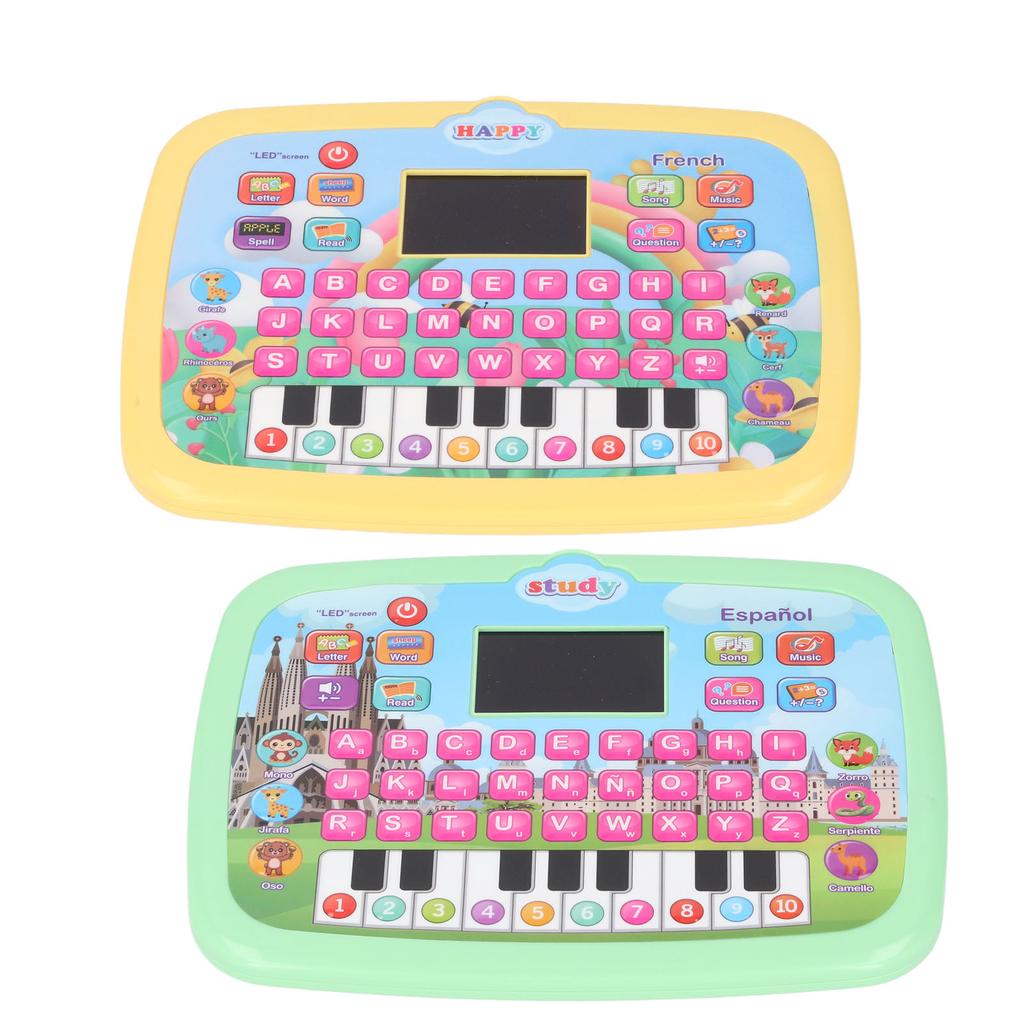LED Spanish Learning Tablet for Toddlers Early Education Alphabet Words Numbers Math Learning Electr
