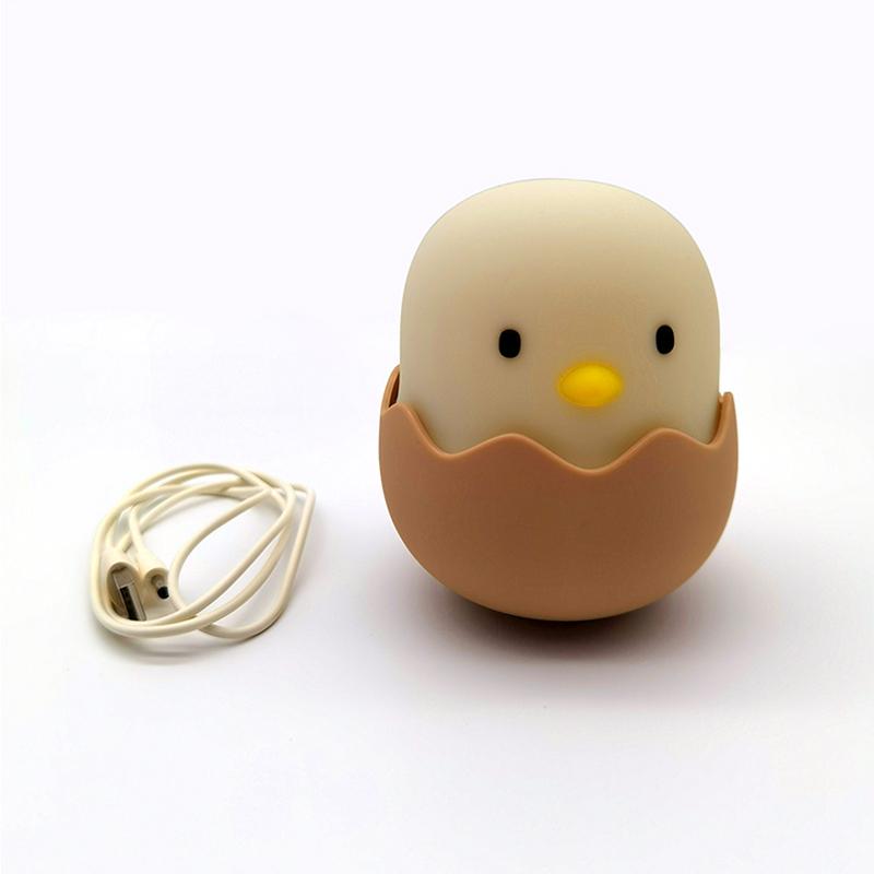 Силиконовый датчик касания куриного яйца, светодиодный ночник для детей, спящих, милый силиконовый Дружба, прекрасный светодиод