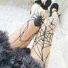 Hot-Selling Spider Web Print Stockings Tattoo Thin Black Silk Pantyhose Halloween Cos Leggings