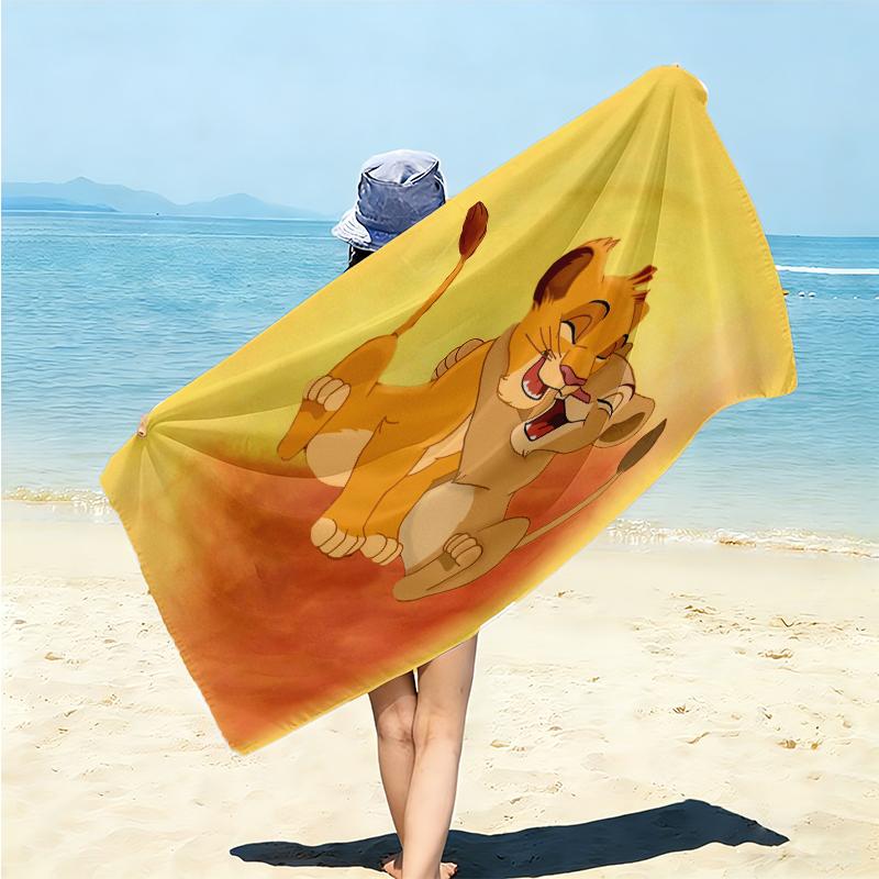 1Pc Lion Sunset Majesty Beach Towel Microfiber Beach Towel Thin Absorbent For Beach Swimming Yoga Bath Sports 0917271