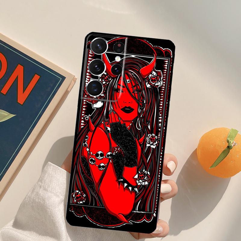 Чехол для телефона 'Дьявол Сатана' для Samsung Galaxy S24 S25 S26 Ultra S20 S21 S22 S23 Plus S10 S25 FE Задняя крышка