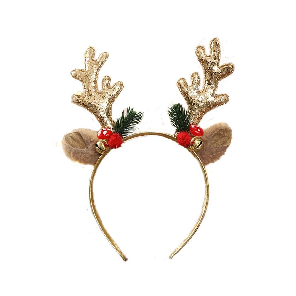 Deer Horn Funny Sequins Women Hair Hoops Elk Antler Christmas Headbands Korean Style Hairbands