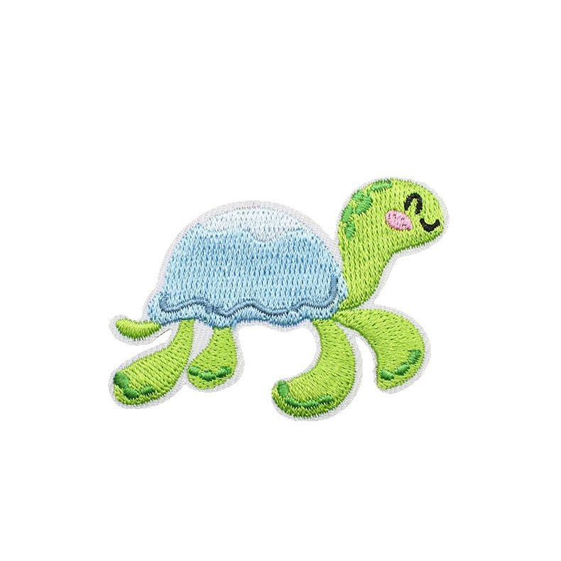 Black Fox Marine Life Cartoon Embroidered Patches for Children's Bags