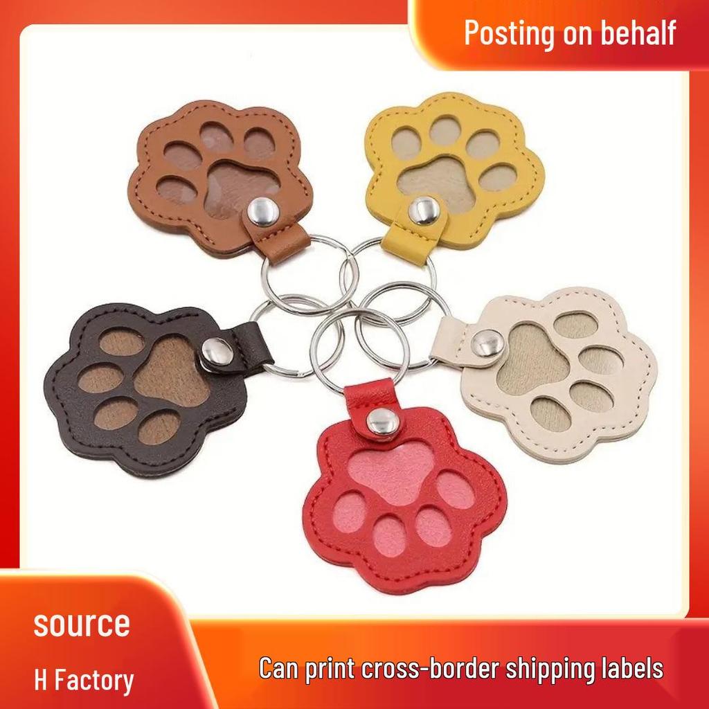 Pet Hair Keepsake Keychain with Paw Print Pendant for Dog and Cat Hair