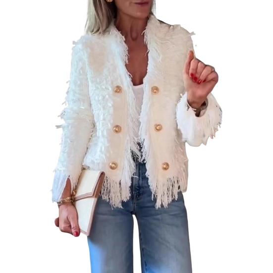 Women's Open Front Faux Fur Cardigan Fuzzy Dressy Shaggy Jacket Casual Long Sleeve Coat Fall Winter Outerwear