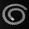 Hip Hop 15mm Chain Baguette Stones Iced Out Rapper Necklace For Men Women Miami Cuban Chain Bracelet Fashion Charm Jewelry Gift