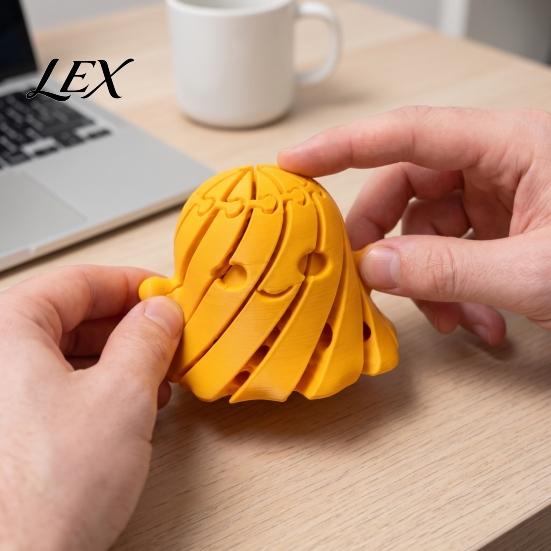Tactile Sensory Play 3D Printed Ghost Fidget Toy, Flexible Slippery Toy for Kids Adults, Halloween Desk Decorations Stress Relief Figurine Decoration