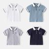 Children's Short-sleeved T-shirt 2025 New Boys' Polo Shirt Baby Half-sleeved Embroidered Top Children's Clothing