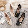 Fashion Fashion Flat Shoes Women New Fashion Square Breathable Casual Comfortable Work Shoes Soft Size 35-40 Women's Flat Shoes
