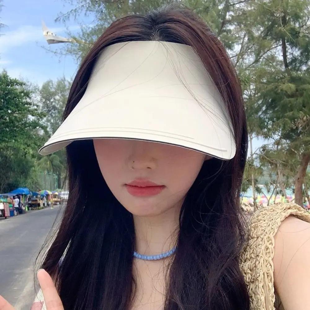 Дышащая бесшовная кепка-козырек Складная пляжная кепка Защита от УФ-излучения Солнцезащитная Кепка с пустым верхом Лето