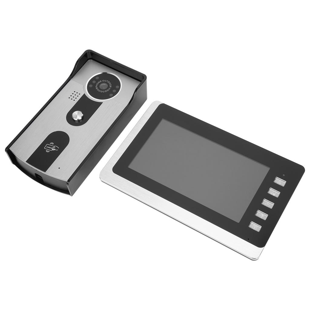 Видеозвонок с ЖК-дисплеем 7 дюймов, проводной, с двусторонней радиосвязью, ночным видением, TFT-дисплеем, удостоверением личности, водонепроницаемостью 100?Вилка 240VUS