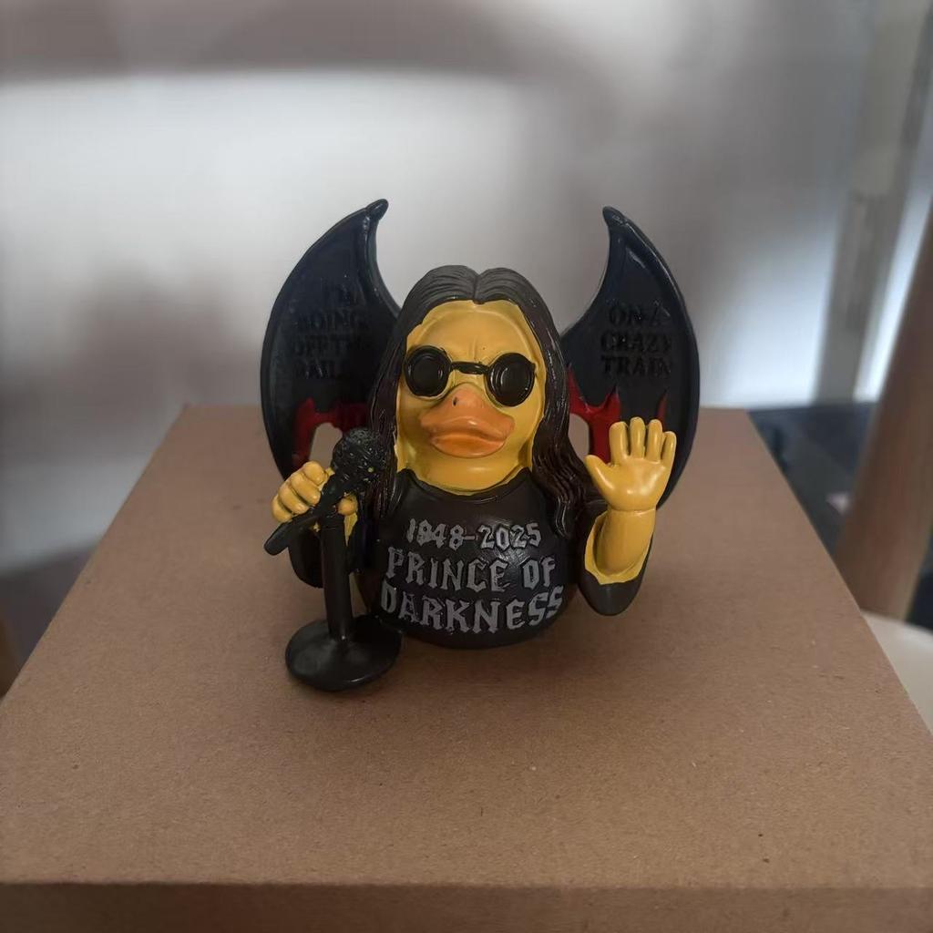 Ozzy Osbourne Back To the Beginning Rubber Duck Statue,Prince of Darkness Duck, Rock Tribute Duck Collectible,Music Jeeps Ducking for Party Decor