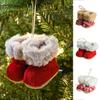 Plush/Cloth Christmas Boots Pendant Decorative Plush Christmas Tree Pendant  Festival Party