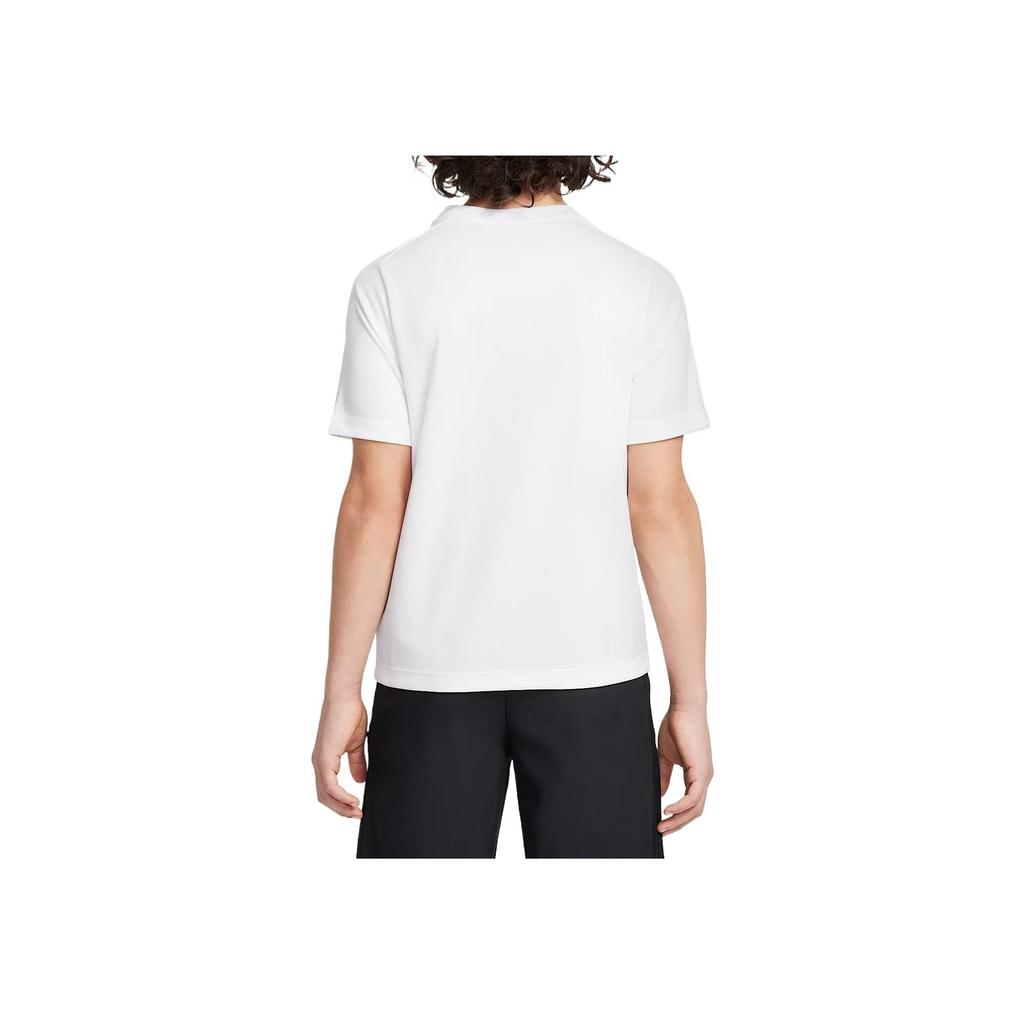 Nike Футболка Dry Fit Удобная Модная Мягкая Универсальная Короткий рукав Детские топы Белая HF8100-100