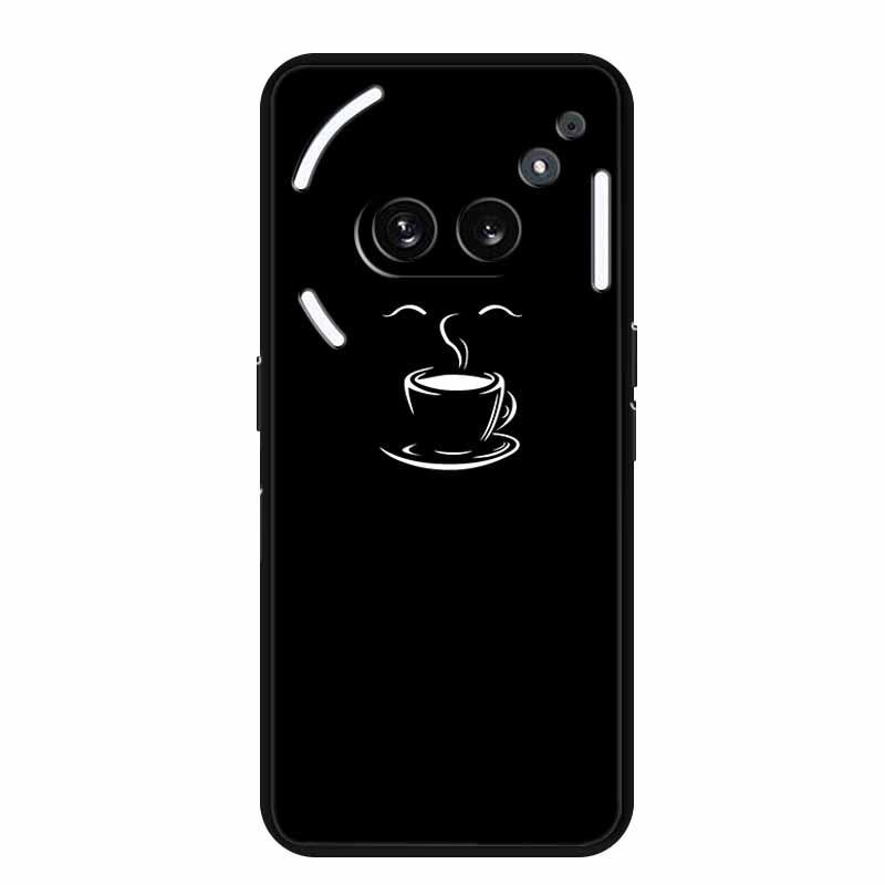 Чехол-бампер Nothing Phone 2A, светящийся в темноте, из мягкого черного ТПУ, с простым дизайном в виде линии
