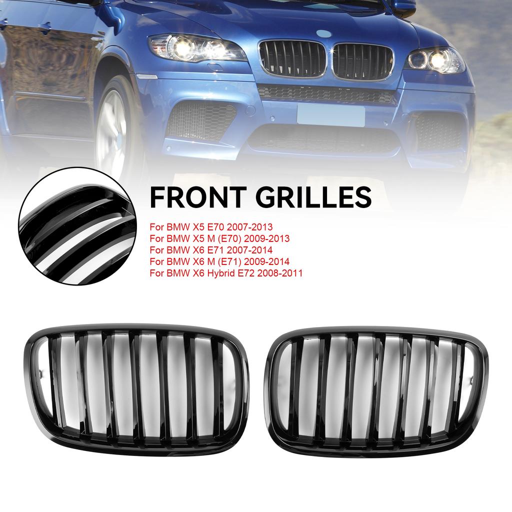 Передний бампер решетка радиатора решетка подходит для BMW X5 E70 X6 E71 2007-2013 глянцевый черный