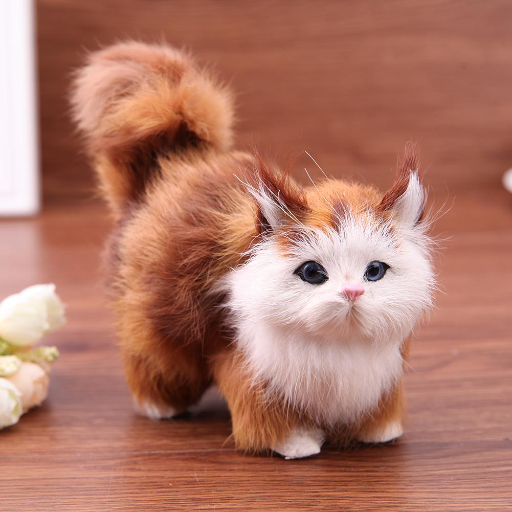 Милые плюшевые игрушки для кошек, детские мягкие игрушки для котят, кукла, украшения для дома для детей, подарок на день рождения, мягкие игрушки в виде настоящих кошек