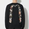 Evisu FW23 Кумадори Дарума Большой M Принт Лого Круглый вырез Пуловер С длинным рукавом Толстовка Мужская толстовка Черный 2EAHTM3SW1080RXCT