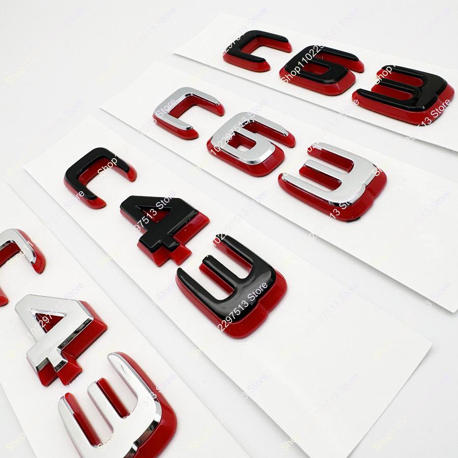ABS 3D Car Trunk Bicolor letters Logo Badge Decals Sticker For C43 C63 C63S Emblem W204 W205 W206 Series