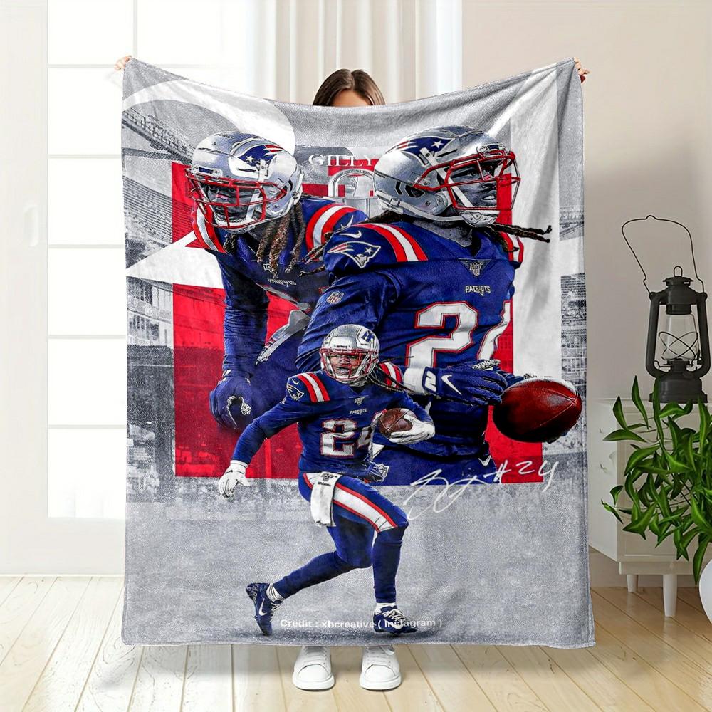"Patriots Football Player Action warm quiltDesign - Flannel blanket for bedroom, living room, sofa, and nap."