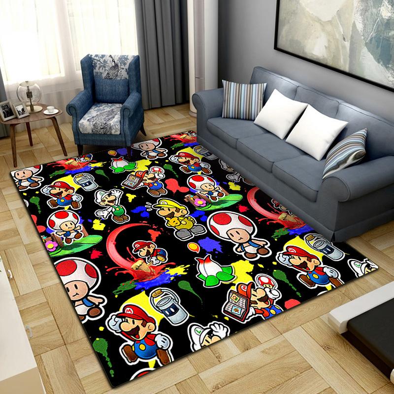 Mario Bros Print Rug Living Room Home Fashion Decoration Office Desk Chair Carpet LXR99