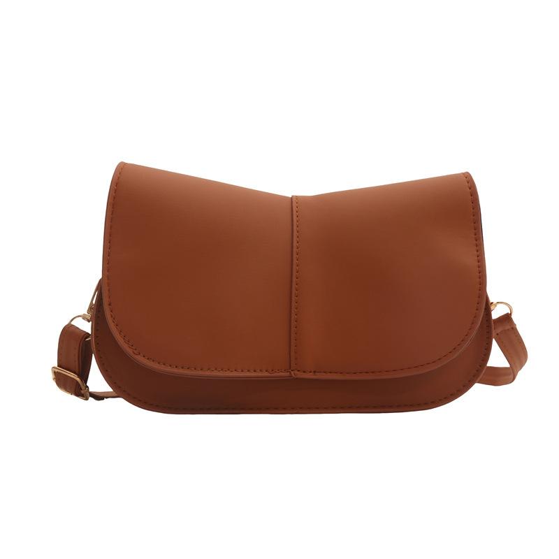 Retro Small Bag Women's 2024 New Trendy Solid Color Shoulder Messenger Bag Simple and Versatile High-end Underarm Bag