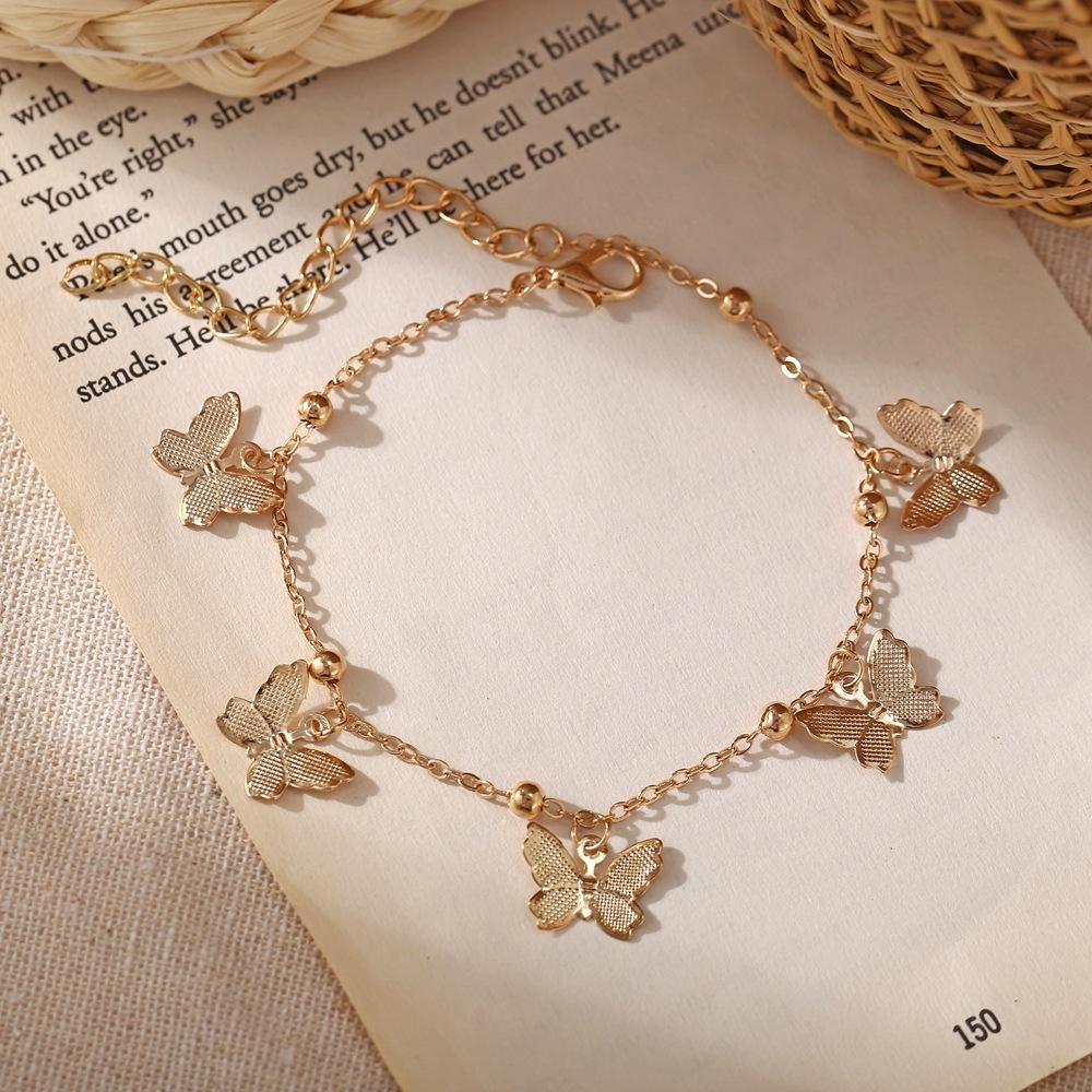 Jewelry New Beach Foot Decoration Hollow Butterfly Pendant Handmade Anklet KTY