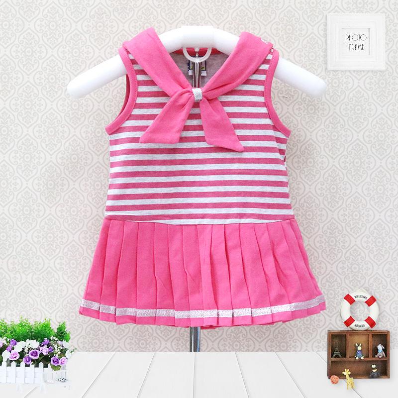 Одежда для новорожденных девочек, хлопковая весенне-осенне-летняя жилетка, юбка, платье в полоску, детская одежда, одежда