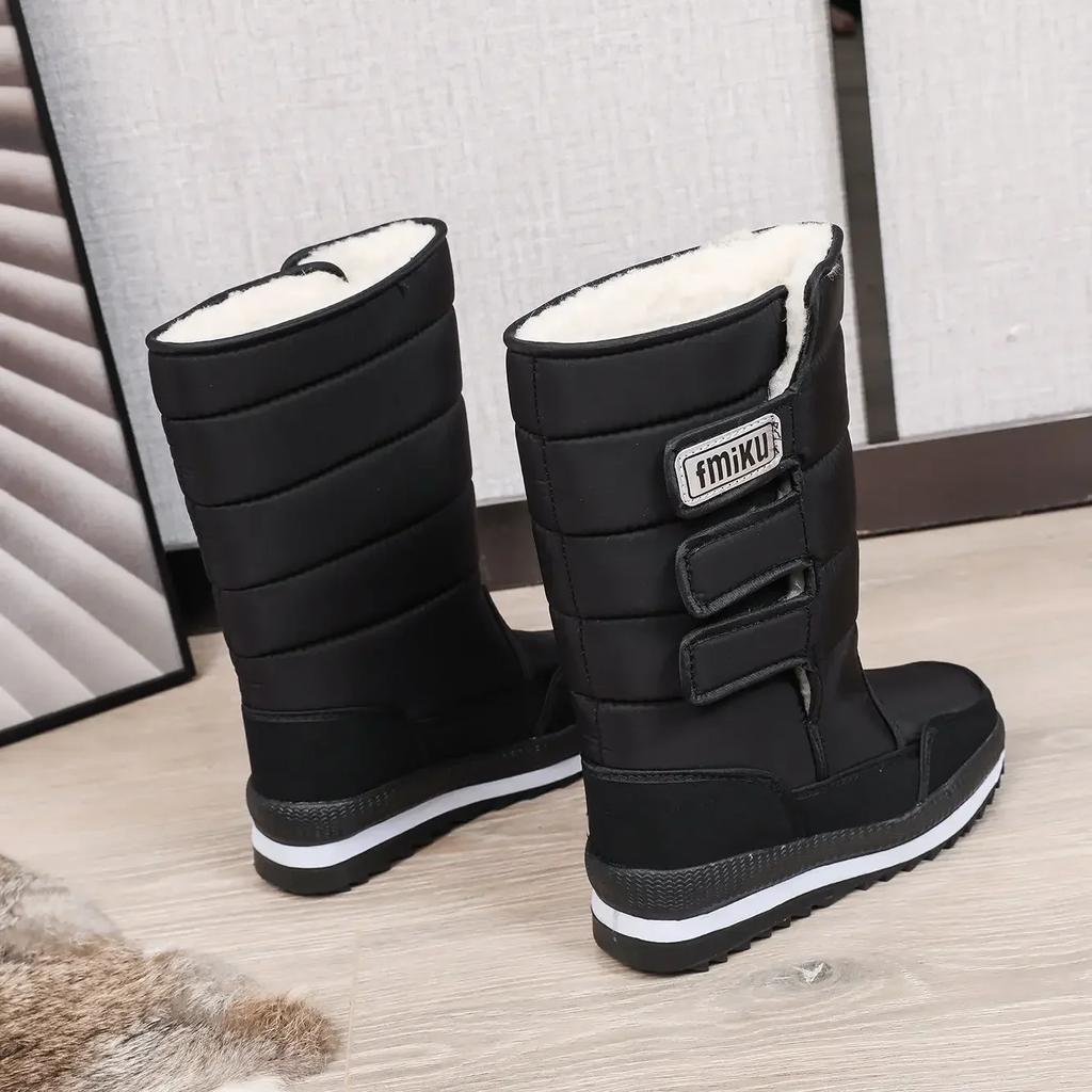 Высокие зимние ботинки для мужчин, теплая, устойчивая к холоду зимняя обувь для мужчин, противоскользящая, меховая, толстая, плюшевая, модная, качественная, брендовая, хлопковая обувь для работы