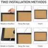 GDMINLO 2 Pack Black Cork Bulletin Board, 14.6"X 11" Cork Board, Oak Wood Finish Frame, Wall Mounted Board for Office Home and School(P, Eye Bolts,