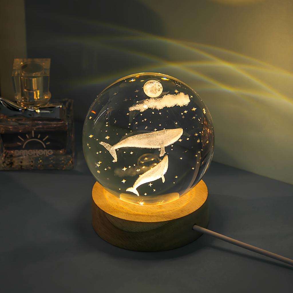 3D Солнечная хрустальная сфера 60 мм 3D Хрустальная сфера Солнечной системы|Лазерная гравировка Лунный хрустальный подарок со сферой Галактики для любителей физики и космических моделей