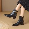 Мода 2025 Зимняя Женская Обувь Спилок Женские Сапоги До середины икры Современные Сапоги Женские Однотонные На среднем каблуке Женская Обувь