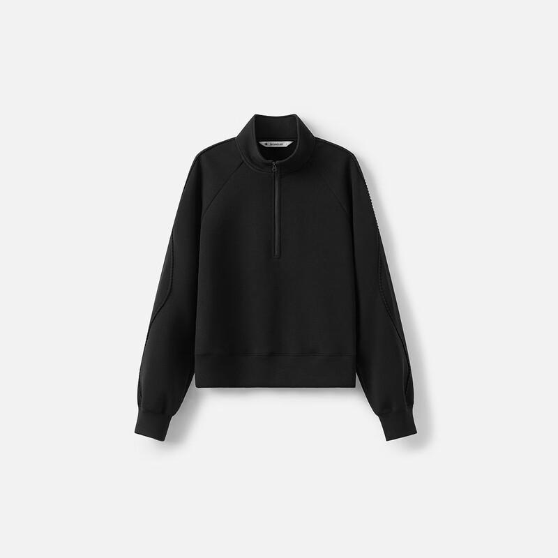 broadcast Women's American Casual Zipper Stand Collar Sweatshirt