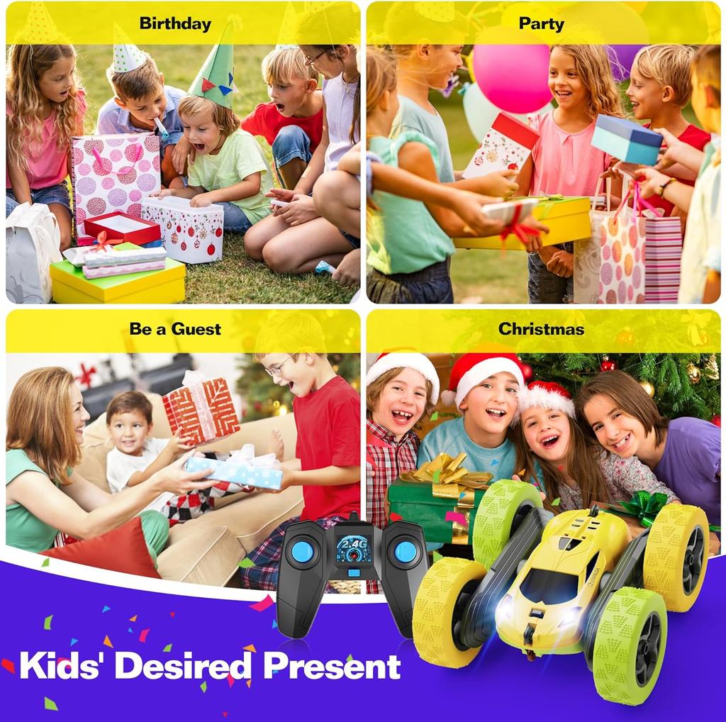 Автомобиль с дистанционным управлением, Радиоуправляемая машинка-игрушка для мальчиков 6-12 лет, Внедорожная радиоуправляемая трюковая машина 4WD, вращающаяся на 360° машина с дистанционным управлением