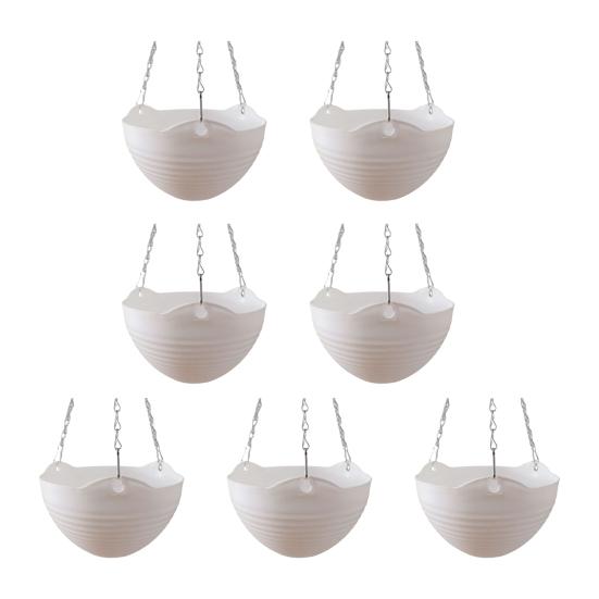7 шт. подвесных кашпо дренаж металлические цепочки пластиковые отверстия и цветочные горшки с подвесными цветочными горшками