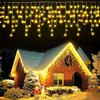 4-40M LED Icicle Lights Outdoor Christmas Fairy Icicle String Lights Outdoor Extendable Dripping Lights Ice Cycle String Lights