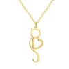 Stainless Steel Necklaces Trending Products Heart Cat Pendant Cute Choker Trendy Fine Chain Charms Necklace For Women Zircon
