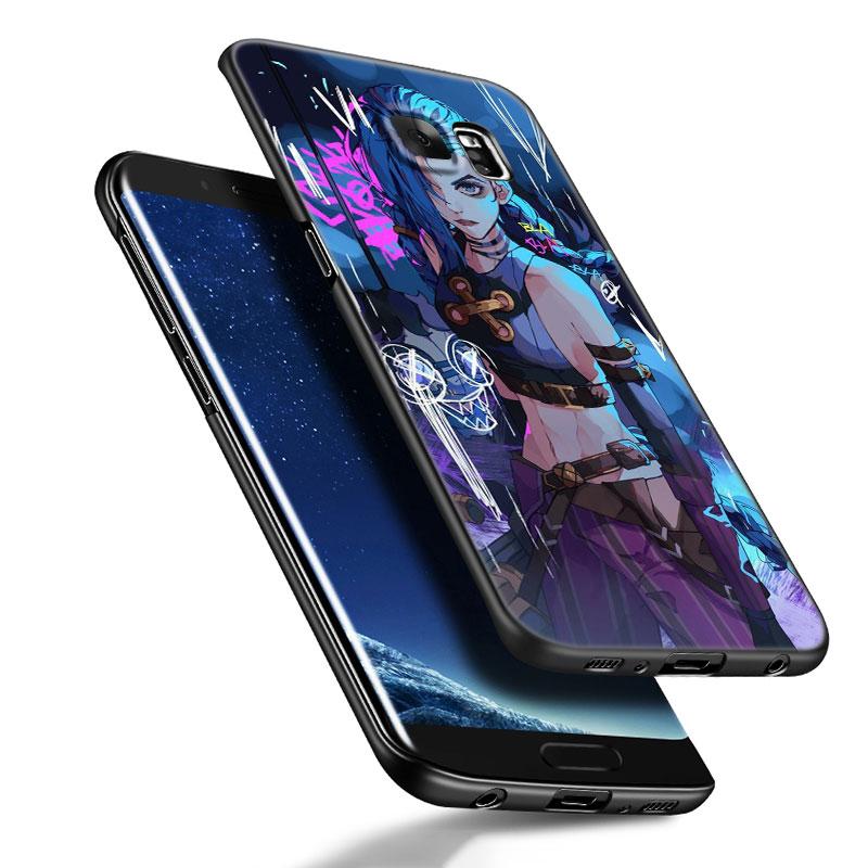 Arcane Jinx аниме черный силиконовый чехол для телефона Samsung Galaxy S23 S21 S20 FE S24 S22 Ultra S10E S10 S9 S8 Plus