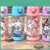 Креативная детская бутылка для воды Sanrio 450 мл с трубочкой, стили Hello Kitty, Cinnamoroll, Kuromi и Melody