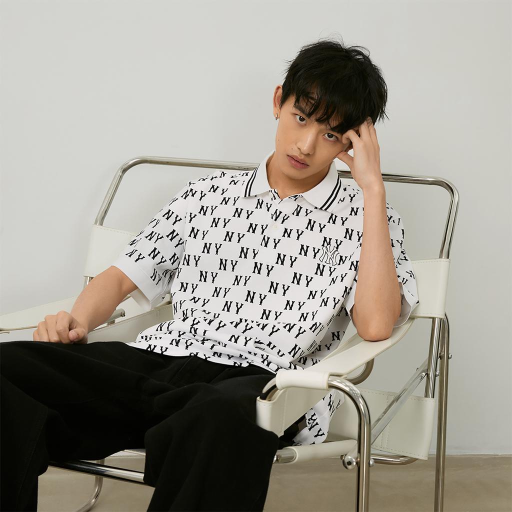 Новая коллекция MLB MONOGRAM Поло New York Yankees SS24 Унисекс Белый слоновой кости 3APQM0443-50IVS