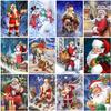 DIY Snowman 5D Diamond Painting Full Round Drill Cartoon Santa Claus Diamond Embroidery Mosaic Resin Christmas Gift Home Decor