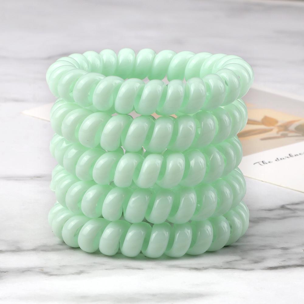 5 шт./набор Эластичные конфетные цвета Телефонный провод Простые женские резинки для волос Веревка для волос для детей Девочек Скранчи Повязка на голову Жевательная резинка Подарки