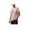 Calvin Klein Ck Jeans Ss24 Casual Letter Overlay Round Neck Short Sleeve T-Shirt Men Tops Shell-Pink J320770-TF6