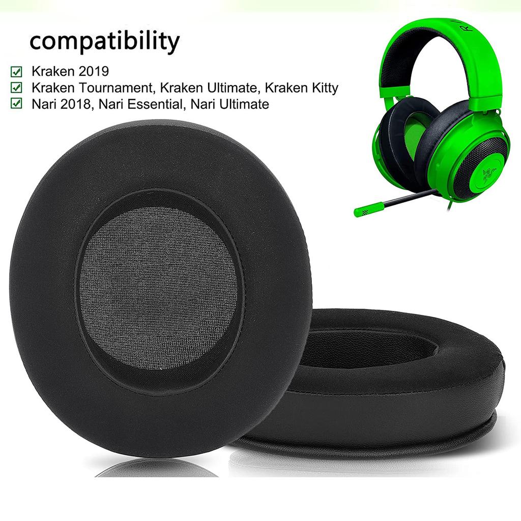 Cooling Gel Ear Pads for Razer Nari Ultimate, Nari Essential, Kraken Kitty, Kraken Tournament Edition Headset ear covers