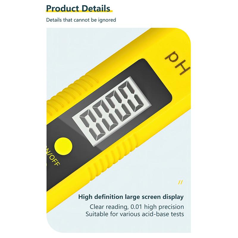 PH-метр Аквариум Карманная ручка Цифровой 0.01 pH Измерение Качество воды Чистота Автоматическая калибровка Для лаборатории Аквариума Бассейна