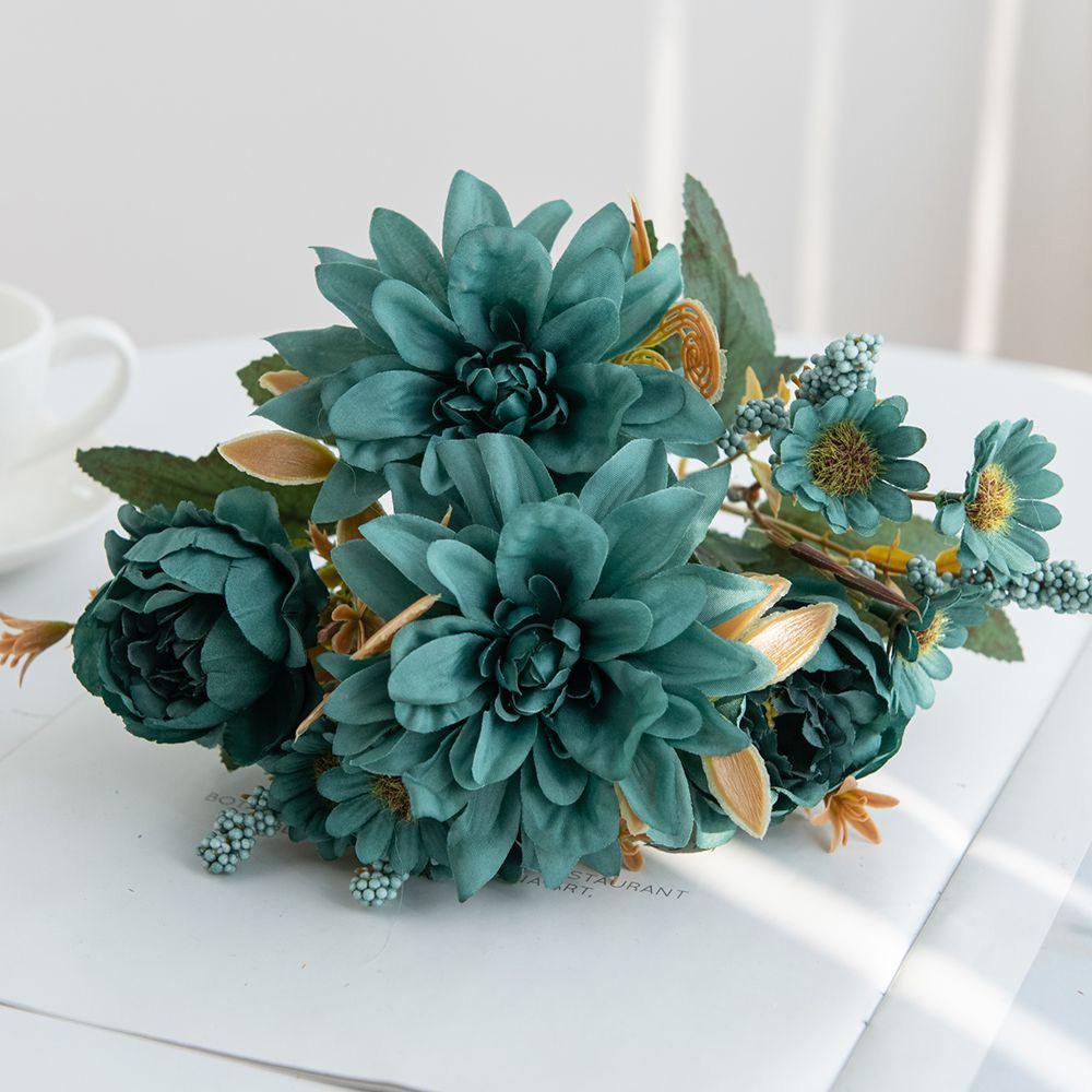 Artificial Flowers Silk Dahlia Roses Daisy Festival Garden Arch Wall Wedding Bridal Bouquets Party Decoration Diy Gift Hot Sales