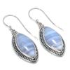 Серьги из натурального голубого кружевного агата из стерлингового серебра 925 пробы 1,50 дюйма E5l35